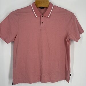 Ted Baker London Polo Shirt‎ Mens XL Salmon Orange Cotton Short Sleeve
